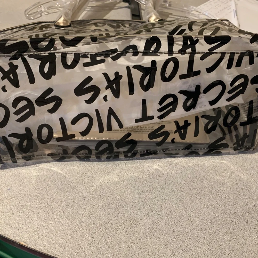 NWT Victoria’s Secret Gold PVC Tote Bag